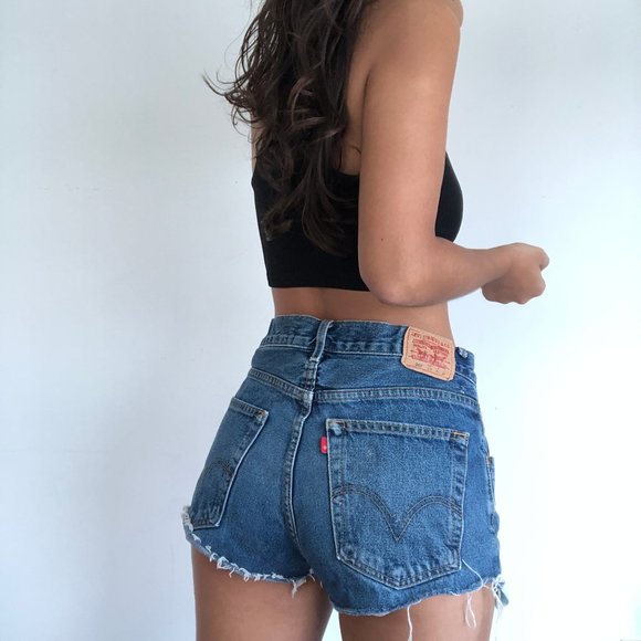 Levi's Pants - Vintage Levi's 569 denim cutoff shorts dark wash